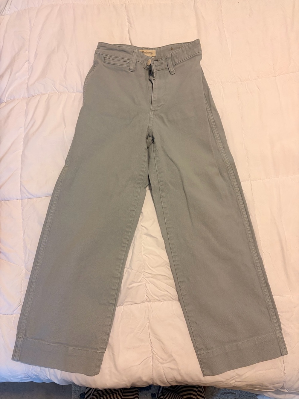 Madewell Wide-Leg Pants in Light Gray
